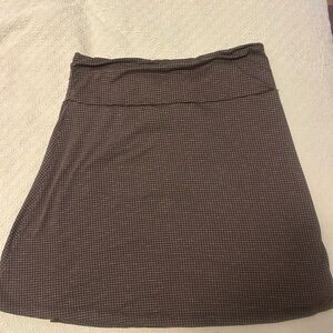 Toad&Co Brown Micro-Houndstooth A-Line Skirt